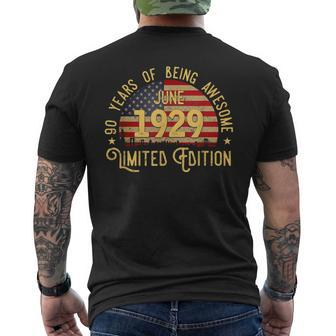 90Th Birthday June 1929 Limited Edition Men's Back Print T-shirt | Mazezy