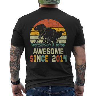 9Th Birthday Dinosaur 9 Year Old Boys Awesome Since 2014 Mens Back Print T-shirt - Monsterry DE