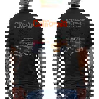 A Cool Classic Woody Style California Surf Wagon California Gifts And Merchandise Funny Gifts Mens Back Print T-shirt | Mazezy