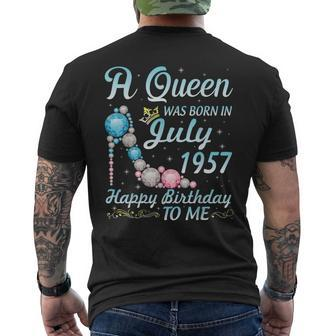 A Queen Was Born In July 1957 Happy Birthday 64 Years To Me Mens Back Print T-shirt | Mazezy
