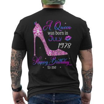 A Queen Was Born In July 1978 Happy 45Th Birthday To Me Mens Back Print T-shirt - Monsterry