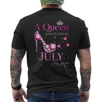 A Queen Was Born In July Happy Birthday To Me Mens Back Print T-shirt | Mazezy