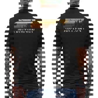 Abbottstown Pa Vintage Evergreen Sunset Eighties Retro Men's T-shirt Back Print | Mazezy