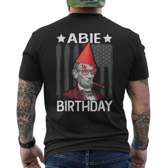 Abie Birthday Abraham Lincoln Birthday Party Pun Men's T-shirt Back Print | Mazezy
