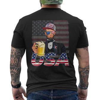 Abraham Lincoln 4Th Of July Usa Merica Men Women American Mens Back Print T-shirt | Mazezy
