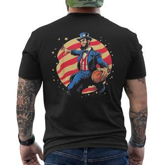 Abraham Lincoln Usa Fourth 4Th Of July Funny Basketball Mens Back Print T-shirt | Mazezy
