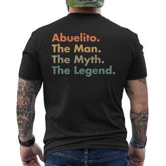 Abuelito The Man The Myth The Legend Grandpa Dad Uncle Gift Mens Back Print T-shirt | Mazezy
