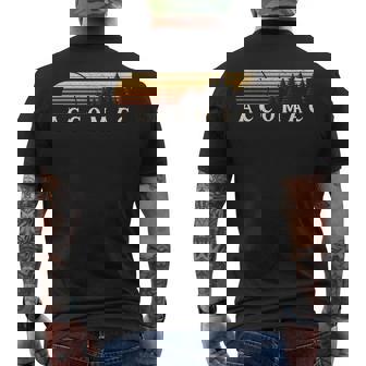 Accomac Va Vintage Evergreen Sunset Eighties Retro Men's T-shirt Back Print | Mazezy