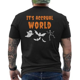 Accountant Halloween It's Accrual World Pun Accounting Men's T-shirt Back Print - Monsterry