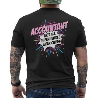 Accountant Superhero Cute Comic Idea Men's T-shirt Back Print | Mazezy
