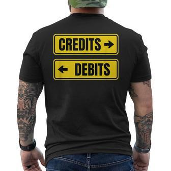 Accounting Debits Don't Equal Credits Road Sign Accountant Men's T-shirt Back Print | Mazezy