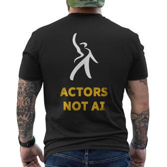 Actors Not Ai Sag Aftra Strike Mens Back Print T-shirt | Mazezy