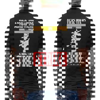 Actors And Writers On Strike Fair Wages I Stand With Wga Men's T-shirt Back Print | Mazezy