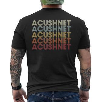 Acushnet Massachusetts Acushnet Ma Retro Vintage Text Men's T-shirt Back Print | Mazezy