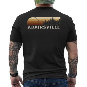 Adairsville Ga Vintage Evergreen Sunset Eighties Retro Men's T-shirt Back Print | Mazezy