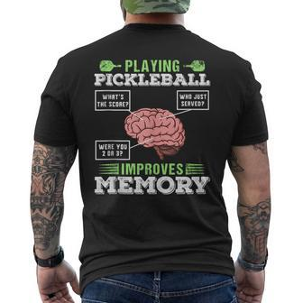 Addicted Pickleball Addict Playing Pickleball Improve Memory Mens Back Print T-shirt | Mazezy