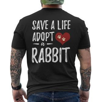 Adopt A Rabbit Funny Rescue Bunny Mo Mens Back Print T-shirt - Monsterry DE