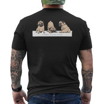 Adorable Beige Pug Puppies On Pink Mens Back Print T-shirt - Monsterry UK