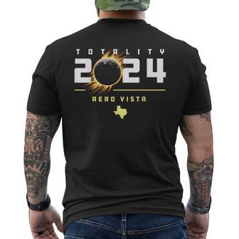 Aero Vista Texas 2024 Total Solar Eclipse Men's T-shirt Back Print | Mazezy