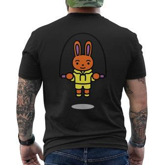Aesthetic Fitness Rabbit Design Mens Back Print T-shirt - Monsterry