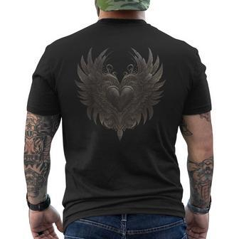 Aesthetic Y2k Fairy Wings Heart Alt Grunge Mens Back Print T-shirt - Monsterry CA