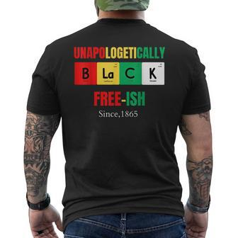 Africa Black Unapologetically Free-Ish Since 1865 Junenth Mens Back Print T-shirt | Mazezy