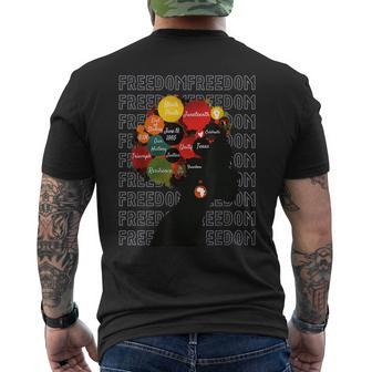 African American June 19Th Rooted In Freedom Mens Back Print T-shirt | Mazezy