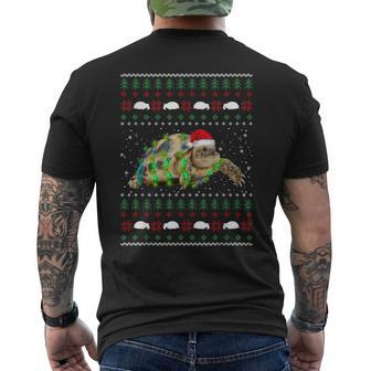 African Sulcata Tortoise Ugly Christmas Sweater Men's T-shirt Back Print | Mazezy