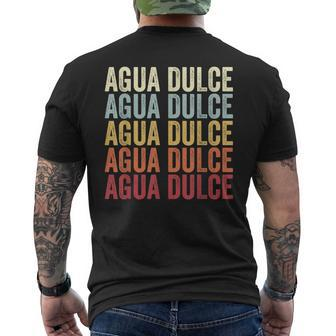 Agua-Dulce Texas Agua-Dulce Tx Retro Vintage Text Men's T-shirt Back Print | Mazezy