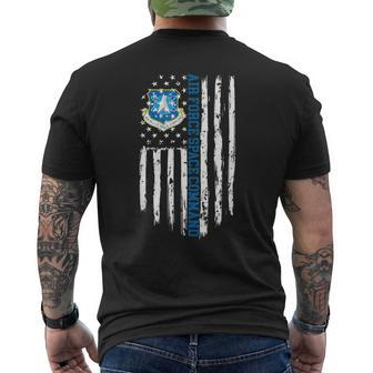 Air Force Space Command Afspc American Flag Men's Back Print T-shirt | Mazezy