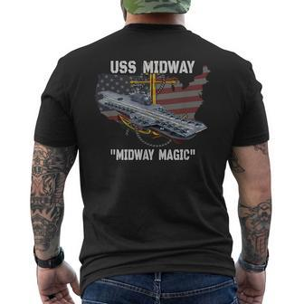Aircraft Carrier Uss Midway Cva41 Cvb41 Veteran Sailor Dad Veteran Funny Gifts Mens Back Print T-shirt | Mazezy