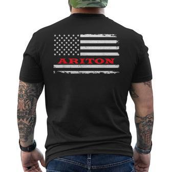 Alabama American Flag Ariton Usa Patriotic Souvenir Men's T-shirt Back Print | Mazezy