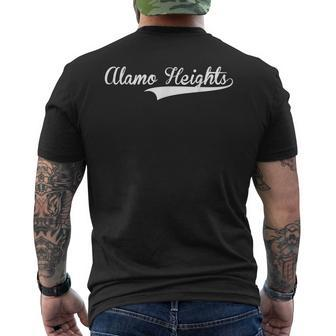 Alamo Heights Baseball Vintage Retro Font Men's T-shirt Back Print | Mazezy