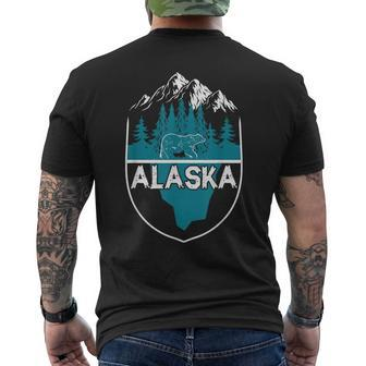 Alaska Bear | Nature Alaskan Mountains Mens Back Print T-shirt - Seseable