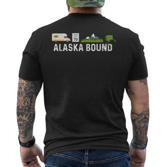 Alaska Bound Mountains Rv Camper Road Trip Men's T-shirt Back Print | Mazezy