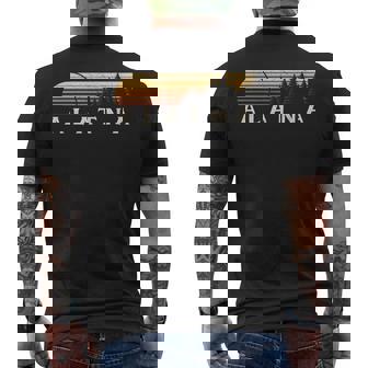 Alatna Ak Vintage Evergreen Sunset Eighties Retro Men's T-shirt Back Print | Mazezy