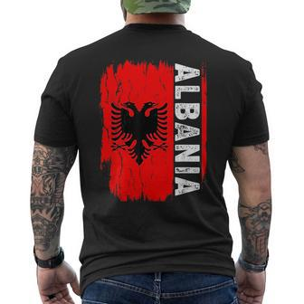 Albania Flag Albanian Family Sports Vintage Albania Mens Back Print T-shirt - Seseable