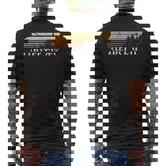 Albert City Ia Vintage Evergreen Sunset Eighties Retro Men's T-shirt Back Print | Mazezy
