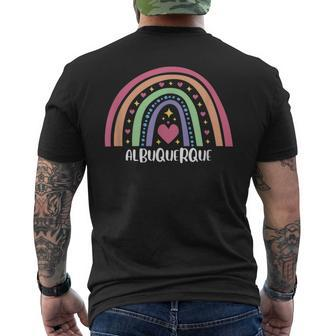 Albuquerque New Mexico Nm Us Cities Gay Pride Lgbtq Mens Back Print T-shirt | Mazezy