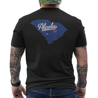 Alcolu South Carolina Sc Map Men's T-shirt Back Print | Mazezy