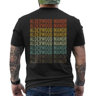 Alderwood Manor City Retro Men's T-shirt Back Print | Mazezy