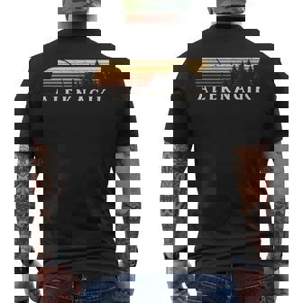 Aleknagik Ak Vintage Evergreen Sunset Eighties Retro Men's T-shirt Back Print | Mazezy