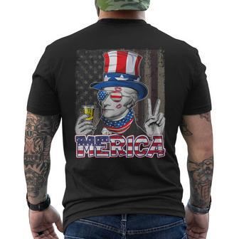 Alexander Hamilton 4Th July Merica American Flag Hat Funny Mens Back Print T-shirt | Mazezy