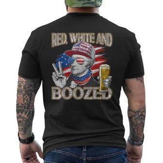 Alexander Hamilton 4Th Of July Party Red White And Boozed Mens Back Print T-shirt | Mazezy