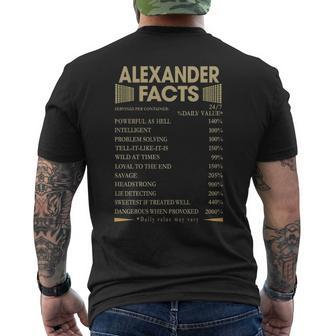 Alexander Name Gift Alexander Facts V2 Mens Back Print T-shirt - Seseable