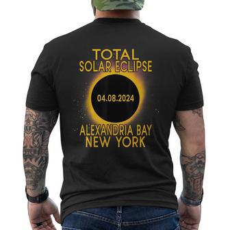 Alexandria Bay New York Total Solar Eclipse 2024 Men's T-shirt Back Print | Mazezy