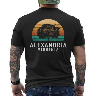 Alexandria Vintage Sunset Virginia Souvenir Men's T-shirt Back Print | Mazezy