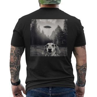 Alien Ufo Funny Dachshund Dog UFO Funny Gifts Mens Back Print T-shirt | Mazezy