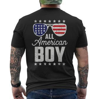 All American Boy 4Th Of July Sunglasses Usa Flag Boys Kids Mens Back Print T-shirt | Mazezy
