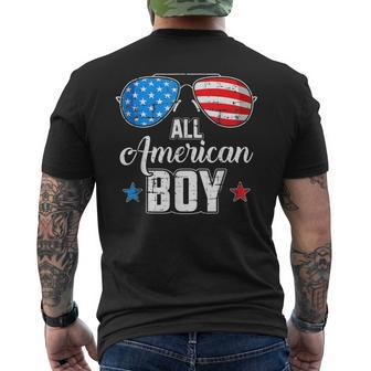 All American Boy 4Th Of July Usa Sunglasses Family Matching Usa Funny Gifts Mens Back Print T-shirt | Mazezy DE